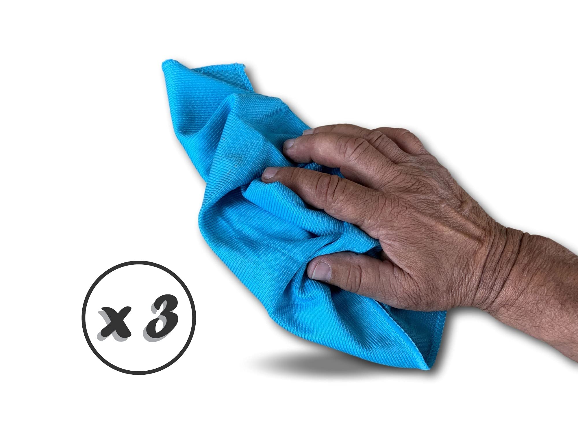 KIBROS Lot 3 lavettes Microfibre Surface vitrée 32×32 cm sans Traces