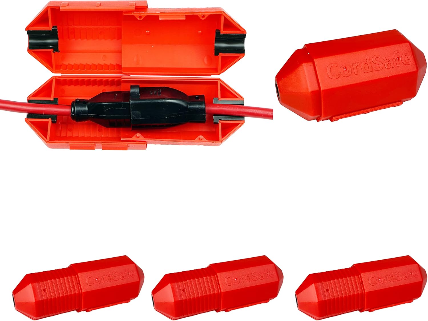 CordSafe Extension Cord Plug Protector Safety Cover, WaterResistant Indoor Outdoor, Keep Cords