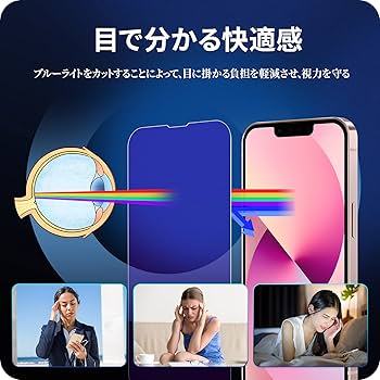 Amazon | NIMASO ブルーライトカットガラスフィルム iPhone13