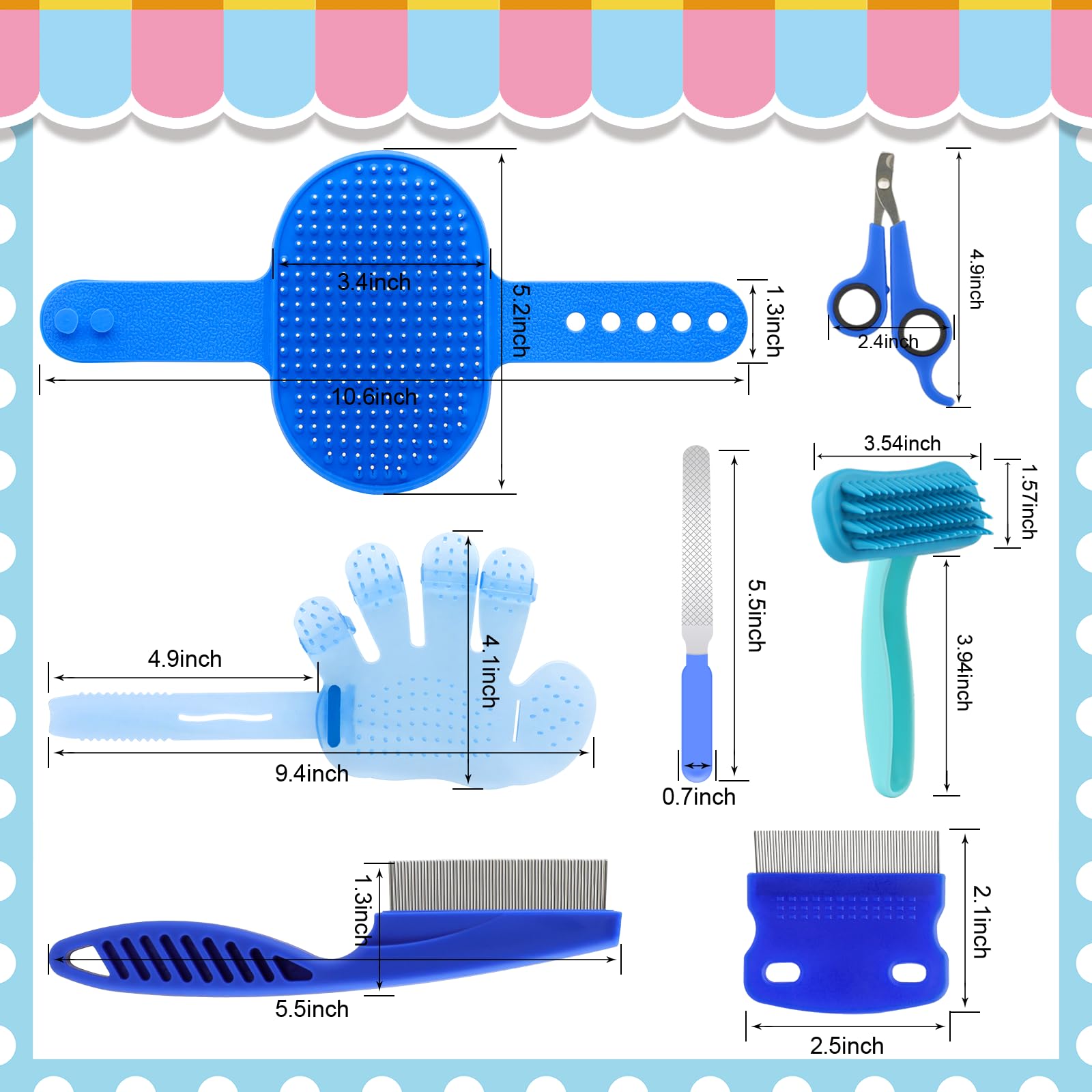 Kit de toilettage pour lapins, brosse à ongles avec coupe-ongles lapin, coupe-ongles avec peignes pour animaux de compagnie, hamsters, cochons d'Inde, furets