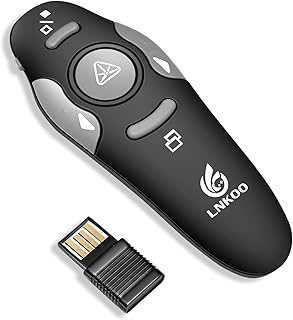LNKOO Powerpoint Clicker Flip Pen Wireless 2.4 GHz RF PPT Controlor Presentation Pen Presentation Presenter Remote Control USB Flip Pen