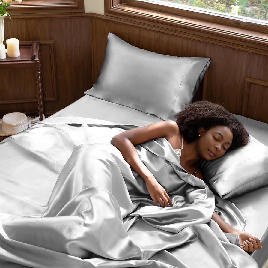 Amazon.co.jp: CozyLux サテンシーツ クイーンサイズ - 4点