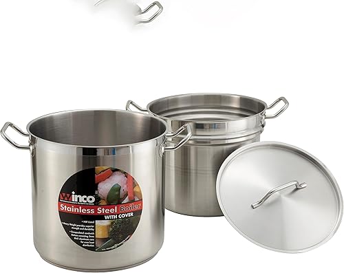 Miniatura 5 de Winware Caldera doble de acero inoxidable de 12 cuartos con cubierta