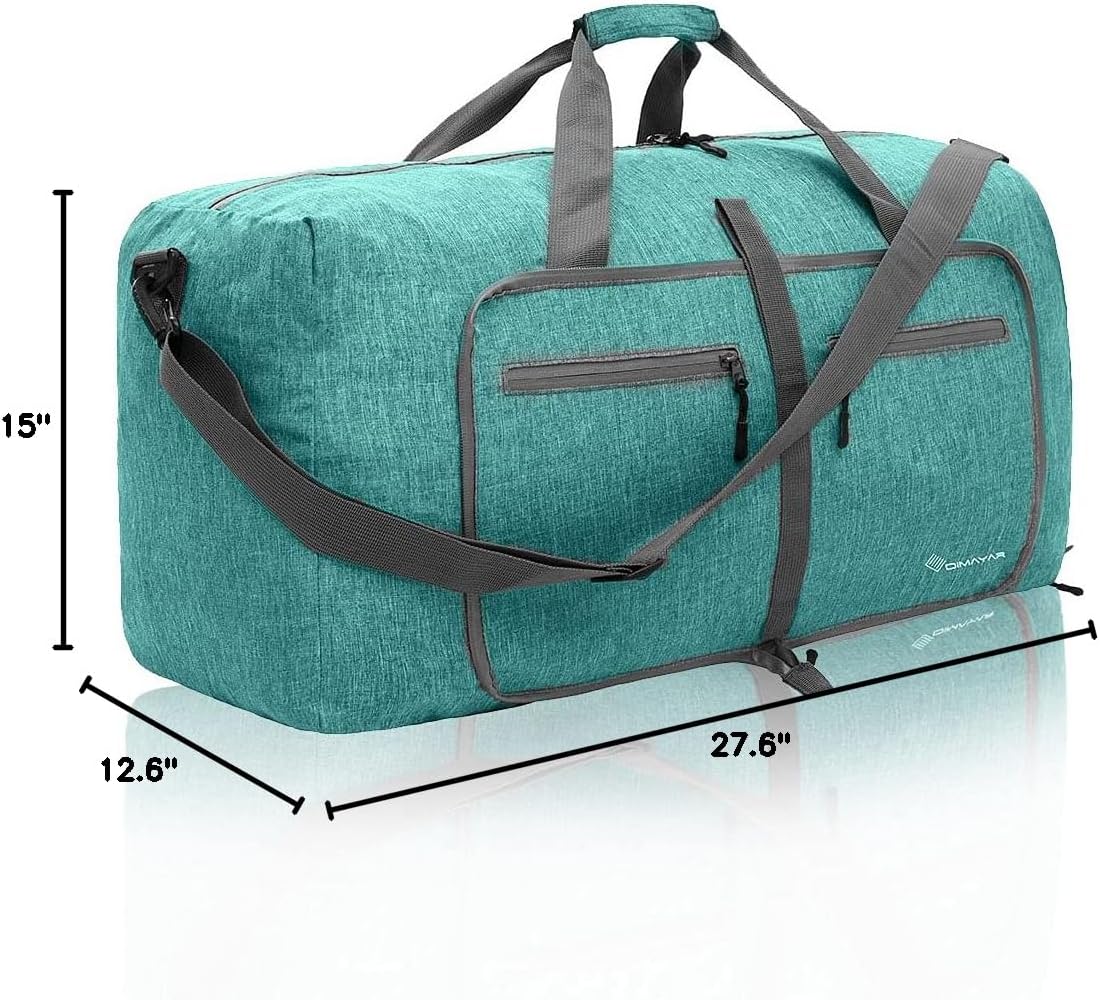 Dimayar 85L Travel Duffle Bag for Men Women - Foldable Duffel Bag with Shoes Compartment - Overnight Bags Waterproof & Tear Resistant(Mint Green) - Image 10