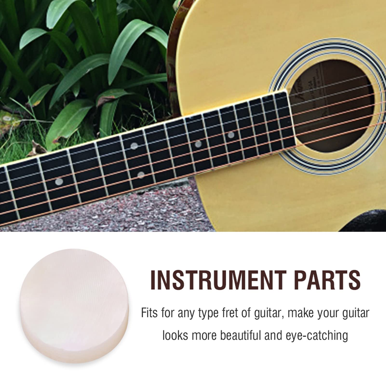 Fret Markers Fingerboard, 20 sztuk Fretboard 6Mm Intarsja Kropki Markery Do Gitary Ukulele Bas Mandolina Banjo Dekoracja Fretboard Naklejka Gitara