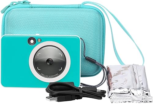 Vista 31 de co2CREA Estuche rígido de repuesto para impresora fotográfica cuadrada portátil Canon SELPHY QX20 / QX10 (funda rosa)