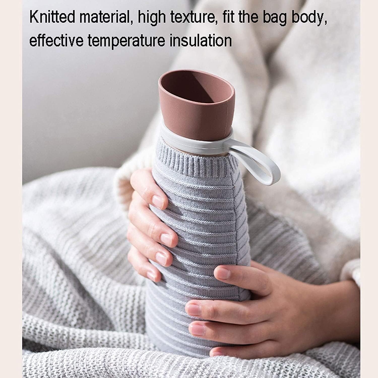 Hot Water Bag for Warming Hands Hot Water Bottle with Lid Warmer, Hot Water Bottles with Lid, Hot Water Bag Relieve Pain Water Bottle Calie
