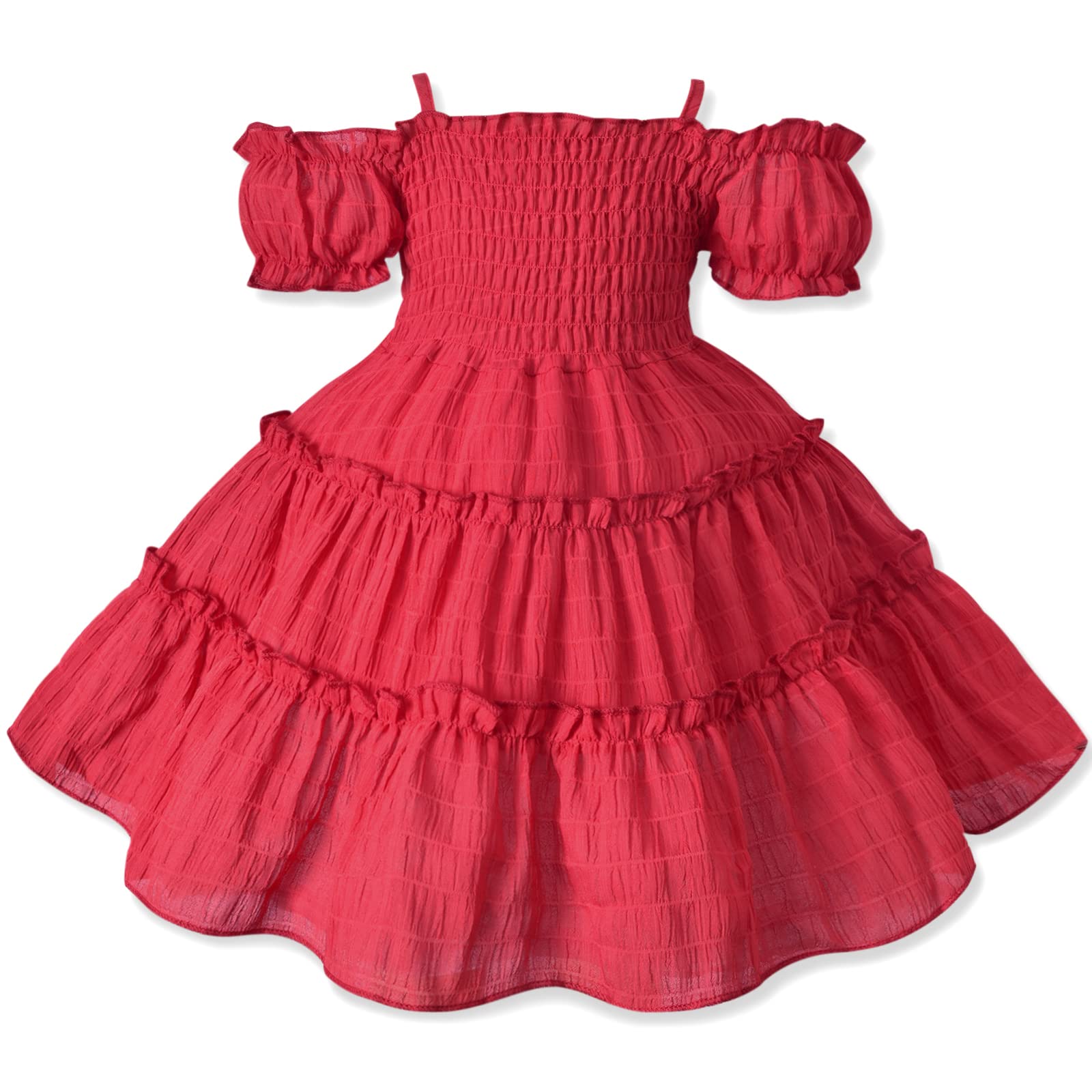 Toddler Off Shoulder Dresses 18 Months - 8 Years Party Princess Dress for Little Girls