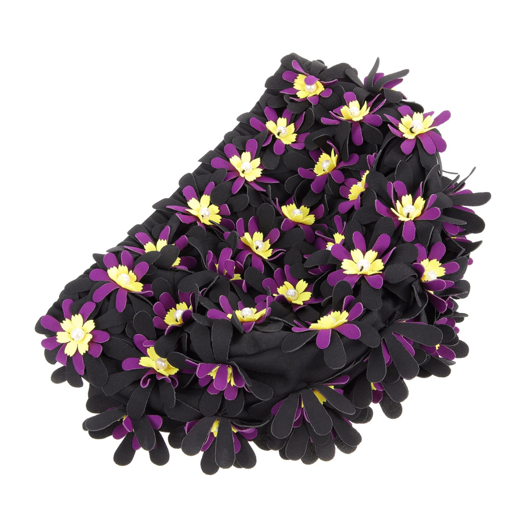 Toddmomy Augmentez Le Chapeau de baignade des Fleurs Long Mesdames Bonnets de Bain pour Femmes nageant Chapeau de Bain Casquette pour Femme Grand Bonnet de Bain Polyester