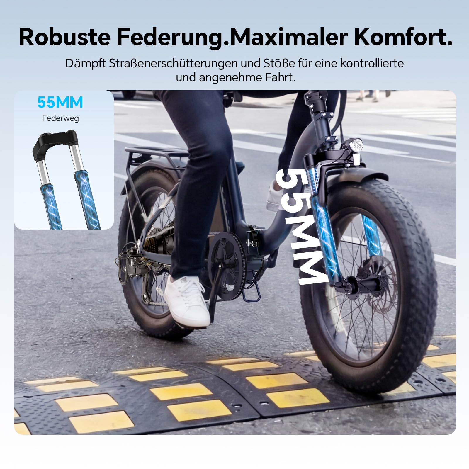 Touroll S2/S2 Pro 2026 Klappbar E-Bike Herren, 250W Fatbike, 20"×4.0" All-Terrain Reifen, 150 km Reichweite, 720Wh Akku, StVZO Straßenzulassung – Elektrofahrrad für Stadt, Offroad & Pendler