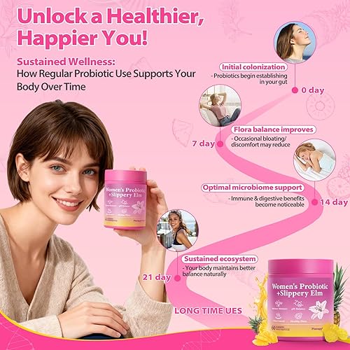 Miniatura 6 de Sus jugosas gomitas de probióticos femeninos con olmo resbaladizo apoya el equilibrio del pH, la salud intestinal y el sistema inmunológico