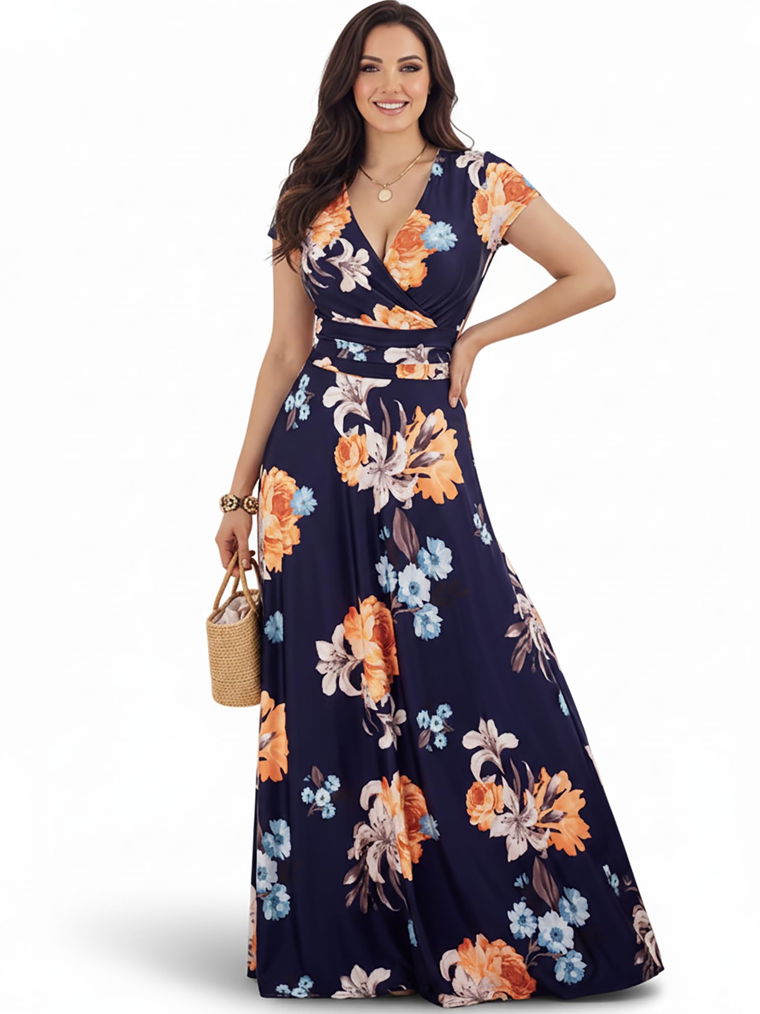 KOH KOH Womens Long Modest Floor Length Flowing Summer Print Maxi Dress