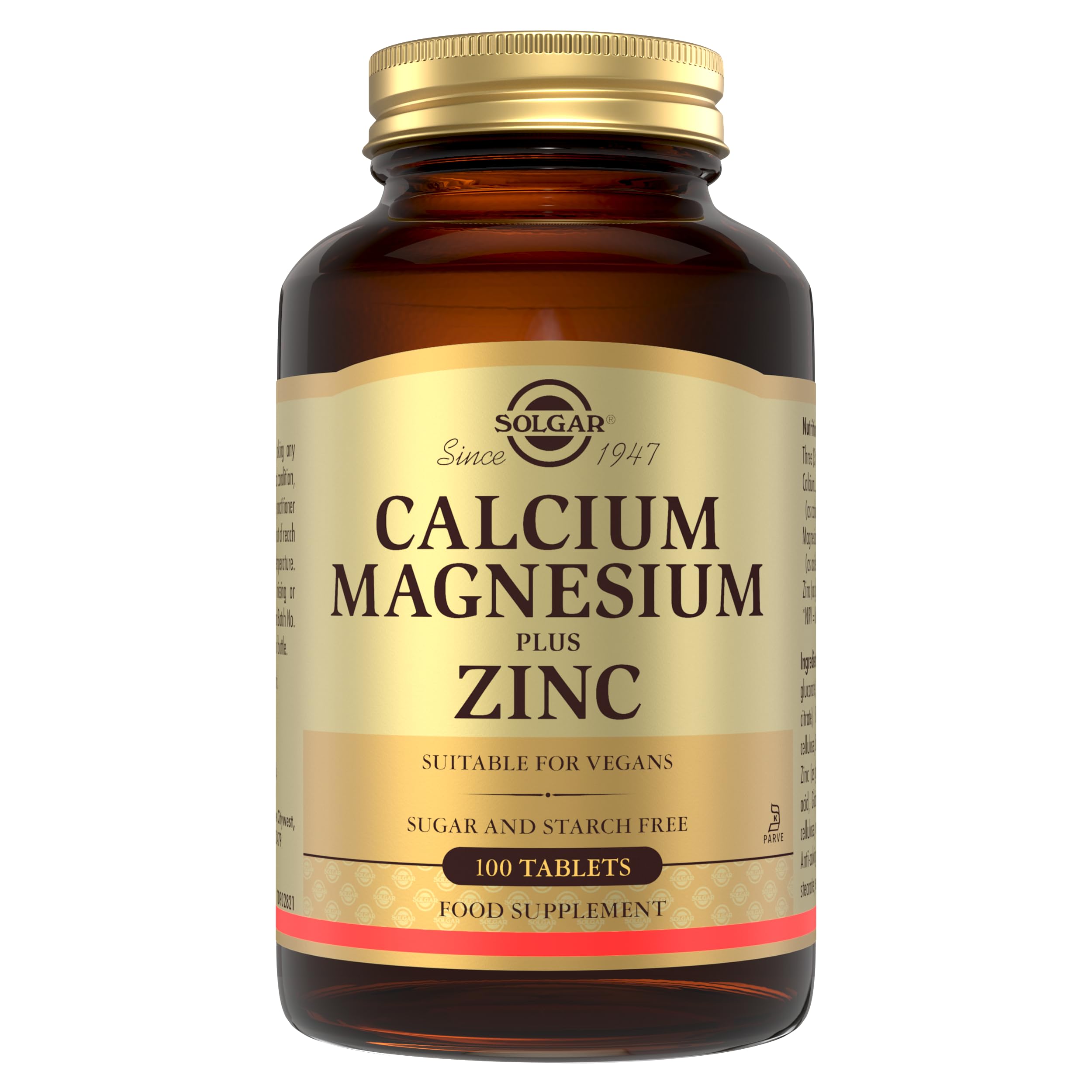 Solgar Calcium, Magnesium and Zinc, 100 Tablets
