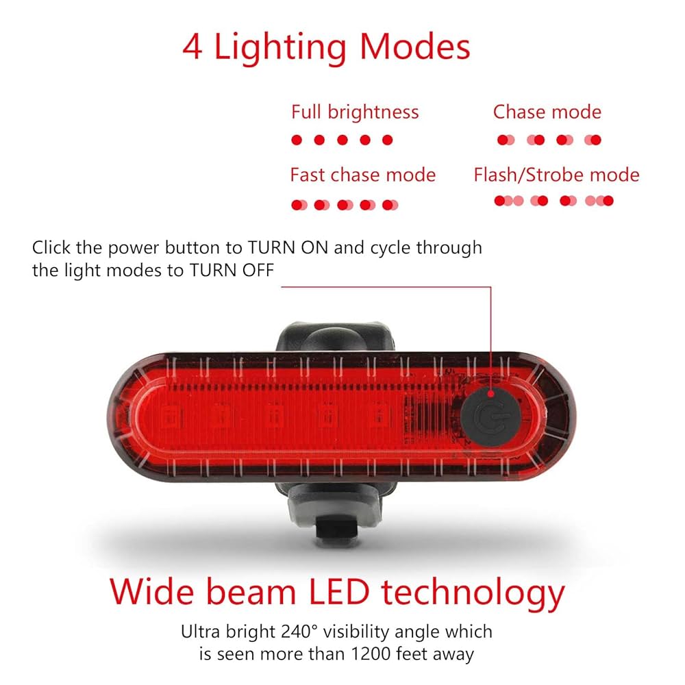 Amazon.com : Bike Tail Light Rechargeable 2 Pack, Rear Red