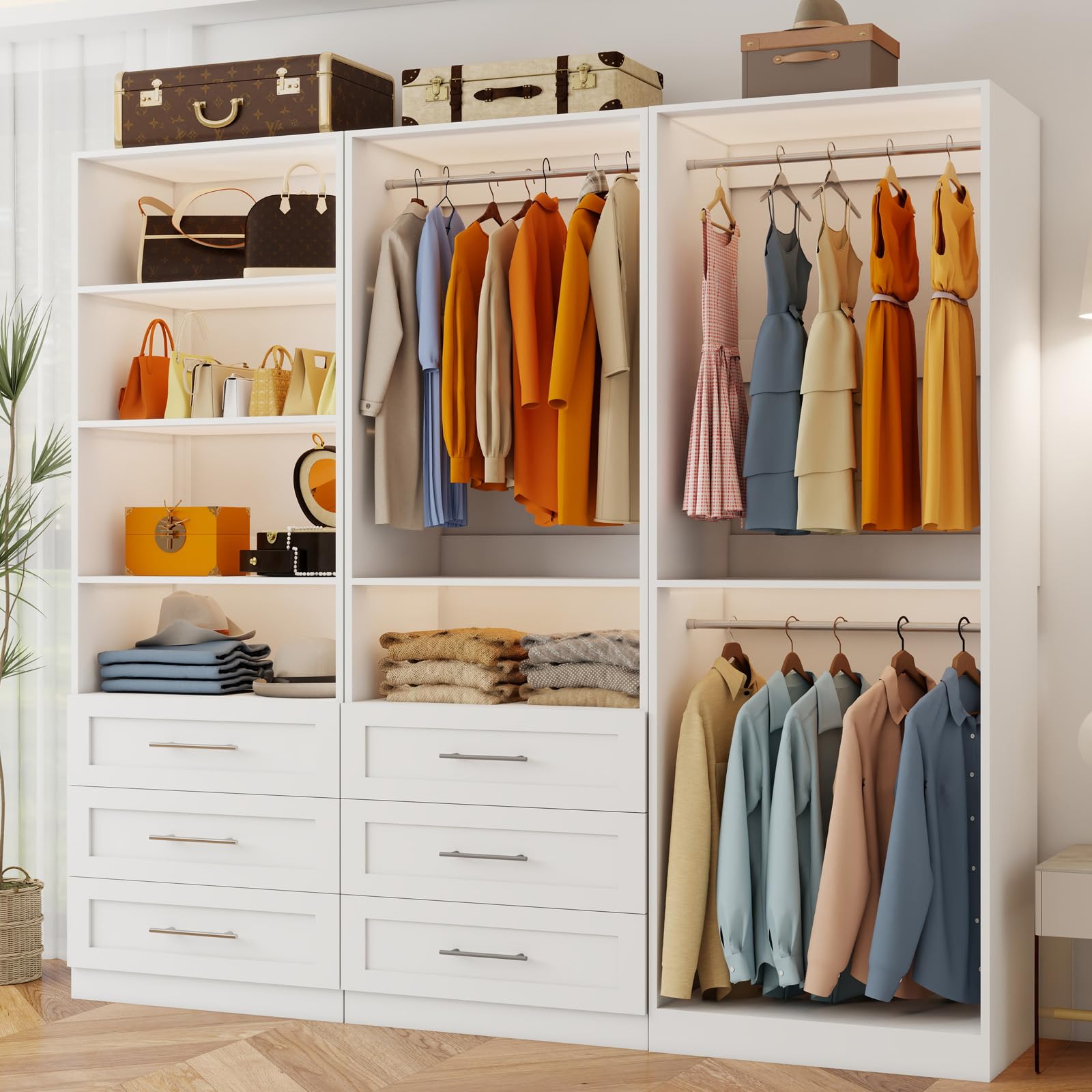 Closet System with 6 Drawers,and 5 Shelves