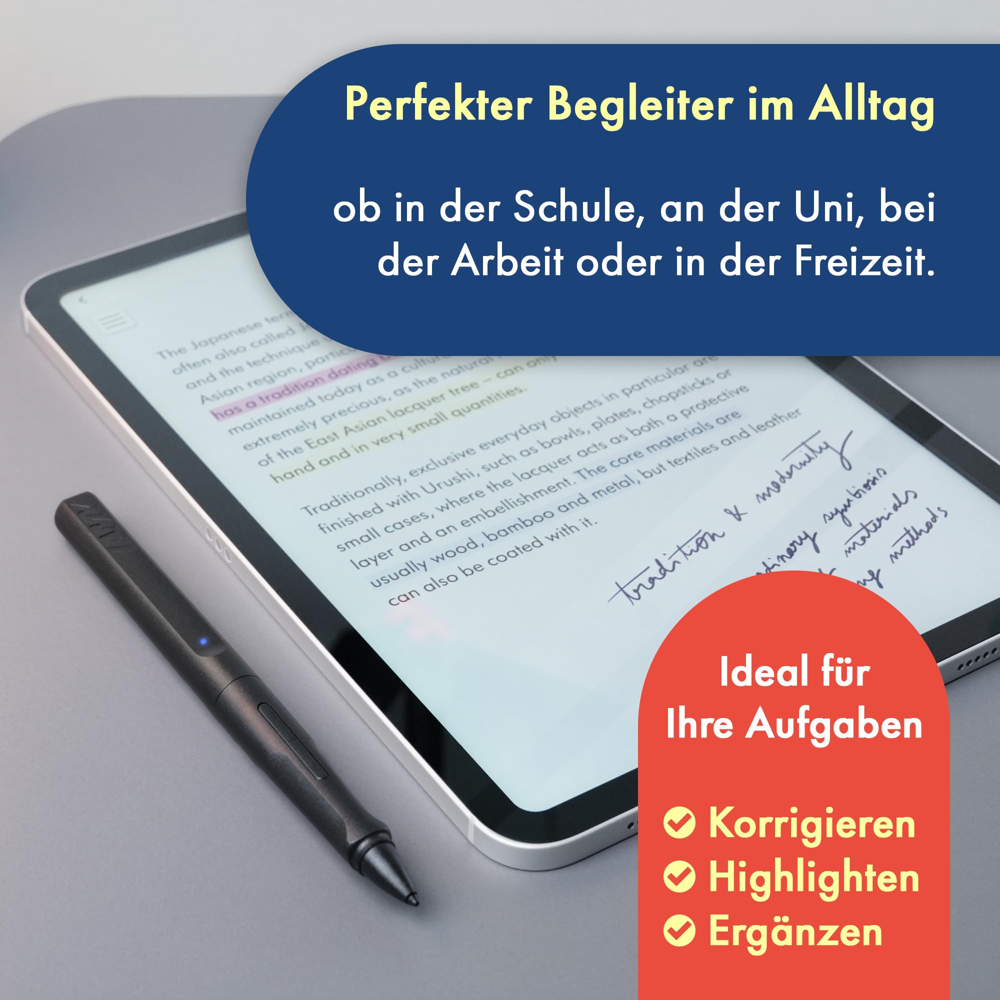 LAMY Safari Note+ Steel Black iPad Stift – Stylus Pen mit Palm Rejection, Neigungssensitivität & ergonomischen Griff – kompatibel mit verschiedenen iPad Modellen – bis zu 10 Stunden Akkulaufzeit