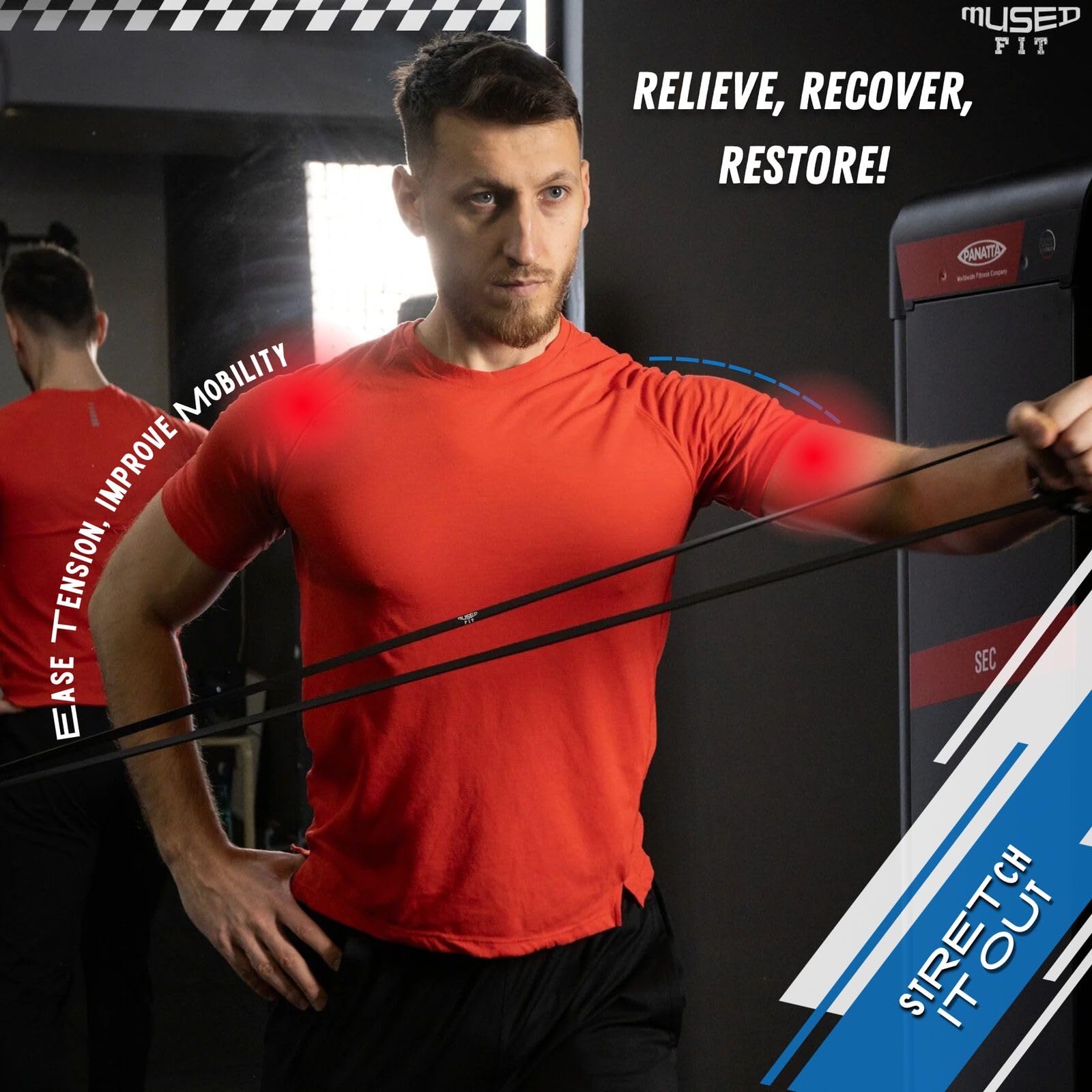 Set di fasce di resistenza per trazioni: 100% gomma naturale (5 livelli con gancio per porta), fasce elastiche per fitness per casa, palestra, ideali per allenamento Sringht, fisioterapia, crossfit,