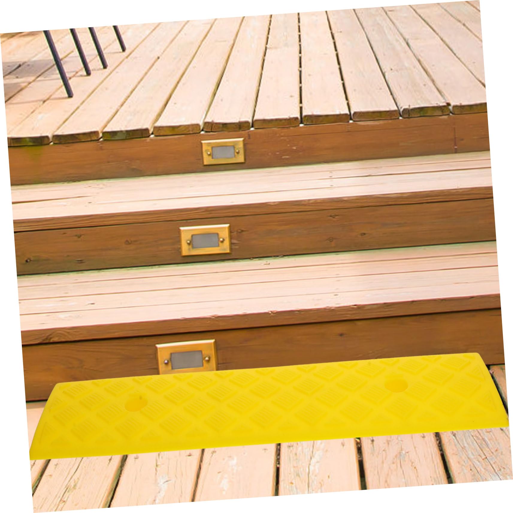 Beavorty Gradino in Plastica Gialla 2 Pezzi 50X13Cm Antiscivolo Resistente per Casa e Lavoro Adatta a Sedia a Ruota e Mobili con Ruote