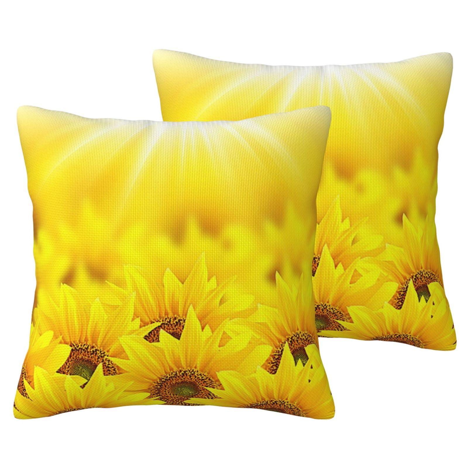 Housse de coussin tournesol en lin synthétique contre la déco terne