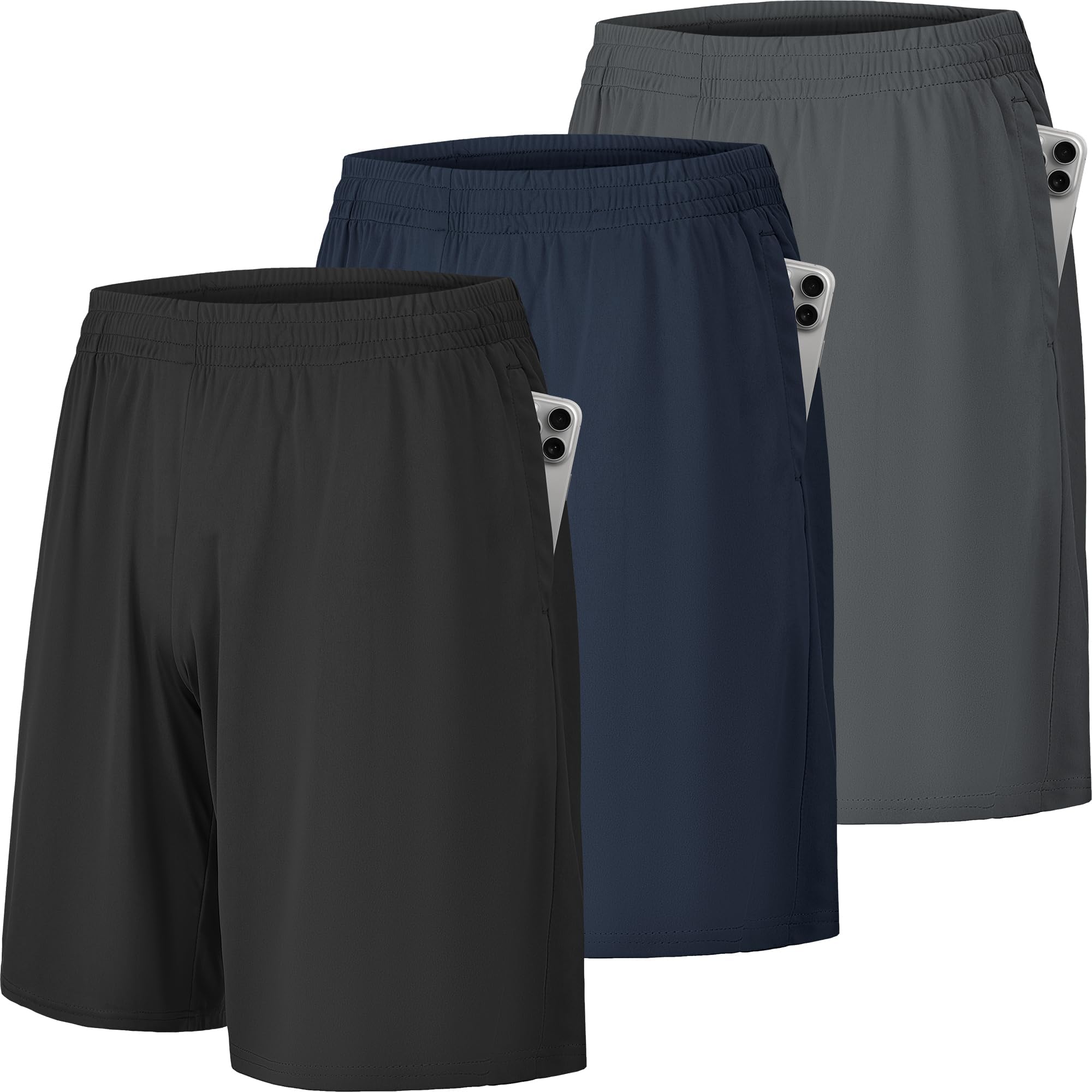 CE' CERDR Mens Athletic Workout Shorts with Pockets and Elastic Waistband Quick Dry Activewear