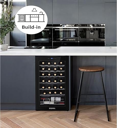 Miniatura 4 de BODEGA COOLER - Compresor de vino de 28 botellas para el hogar y la cocina, mini refrigerador independiente con pantalla táctil digital, pantalla