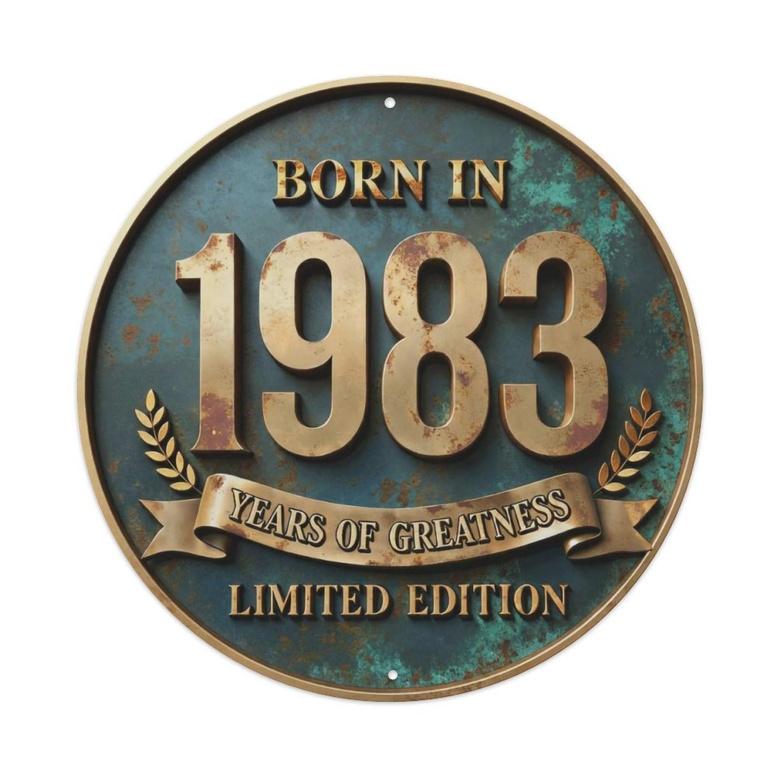 Born In 1983 Years Of Greatness Year-Themed Birthday Gift Metal Tin Sign