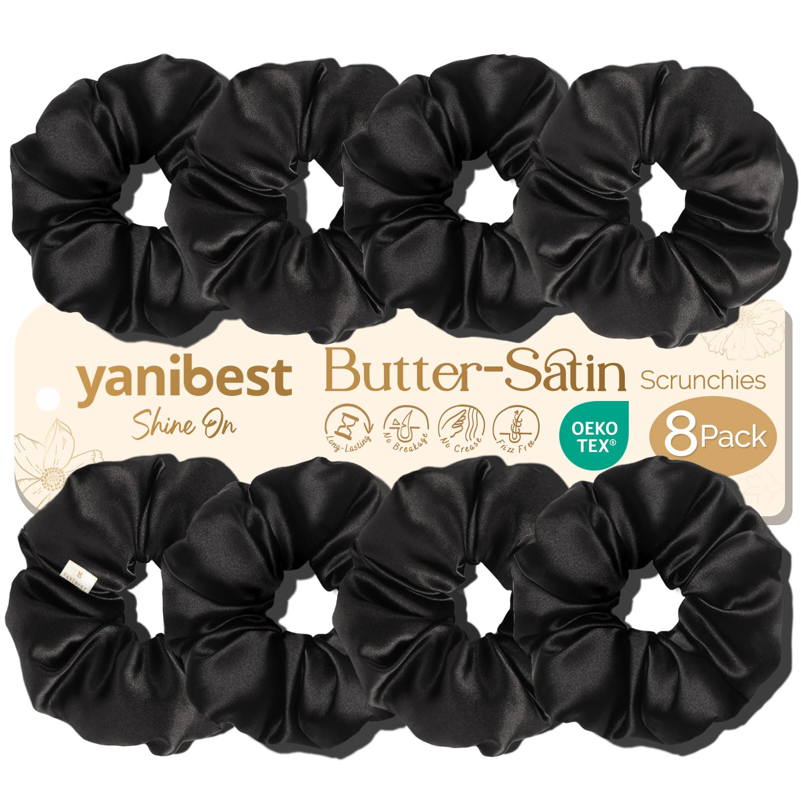 YANIBEST 8 Pcs Satin Scrunchies - hair accessories | Mubboo