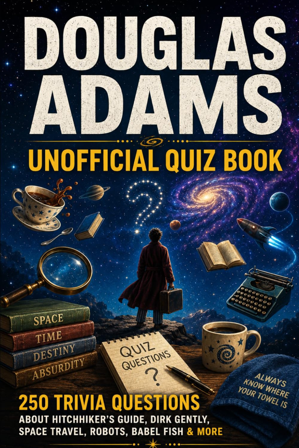 Douglas Adams Unofficial Quiz Book: 250 Trivia Questions About Hitchhiker's Guide, Dirk Gently, Space Travel, Robots, Babel Fish & More (Cool Quiz Books)