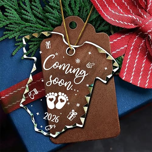 Miniatura 6 de Jesuspirit Adorno de bebé esperando 2025  Regalos para futuros padres, padres que esperan ser regalos únicos 2025  Adorno de Navidad de cristal