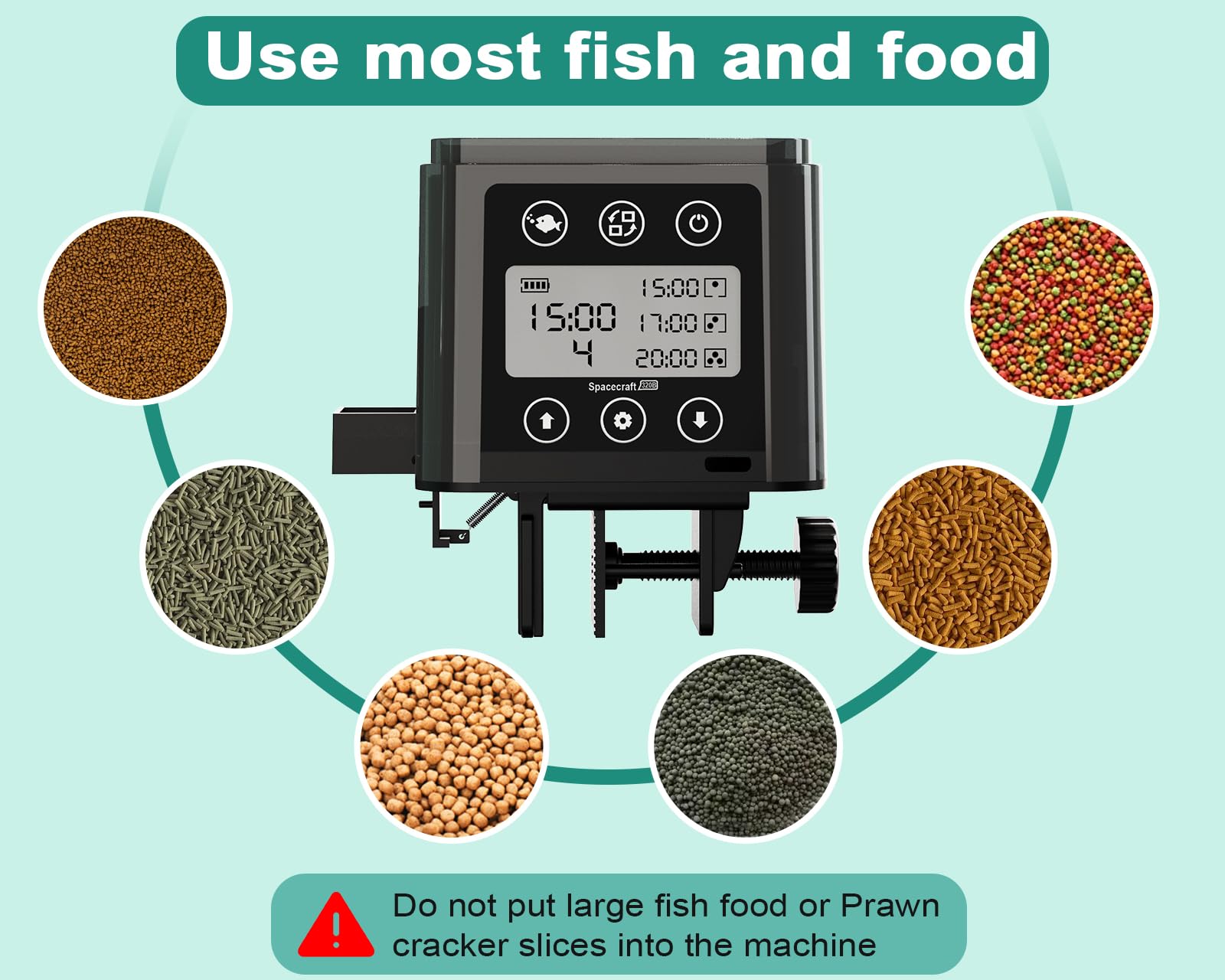 Automatic Fish Feeder for Aquarium, ZWJBSGY Three Precision Feed Funnels and A Fully Sealed, Moisture-Proof Design 320ml Large-Capacity Vacation Fish Feeder with Timer (Black) - image 6