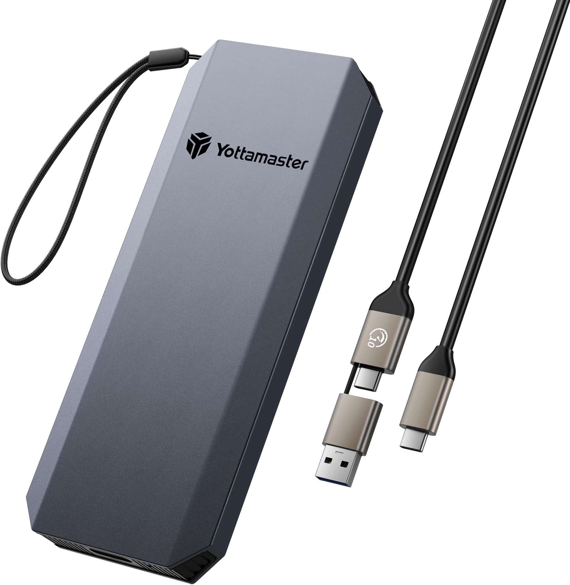 Yottamaster 512GB External SSD, Up to 460MB/s 2 in 1 USB C Cable & Lanyard Portable Solid State Drives, Supports 4K ProRes HDR Compatible with iPhone 17 Pro Max, Smartphone, Tablet, Laptop