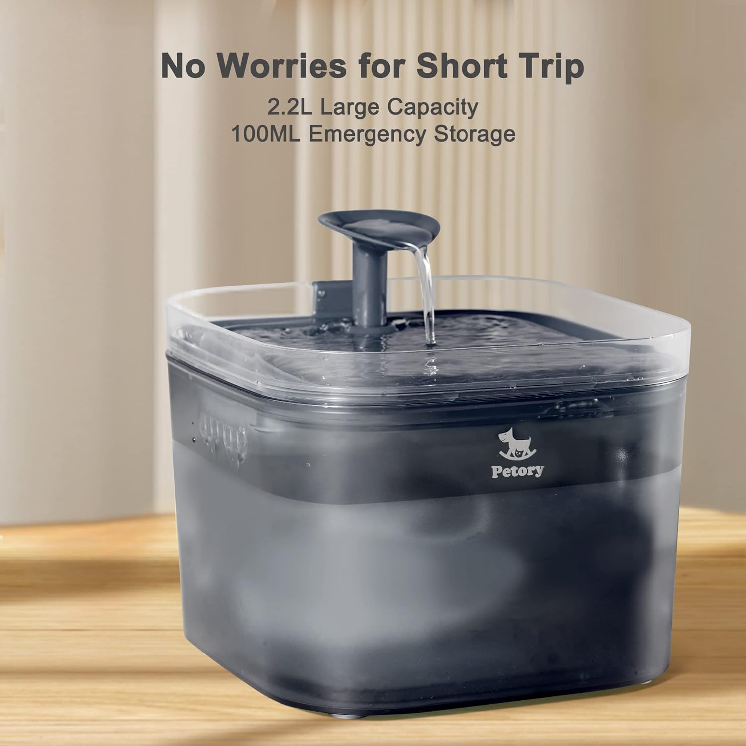 Pet Supplies : Petory Cat Water Fountain - Automatic Pet Water Fountain Cat Water Dispenser with 2 Replacement Filters, 74oz/2.2L BPA-Free Water Fountain for Cats Inside with 2 Flow Modes : 