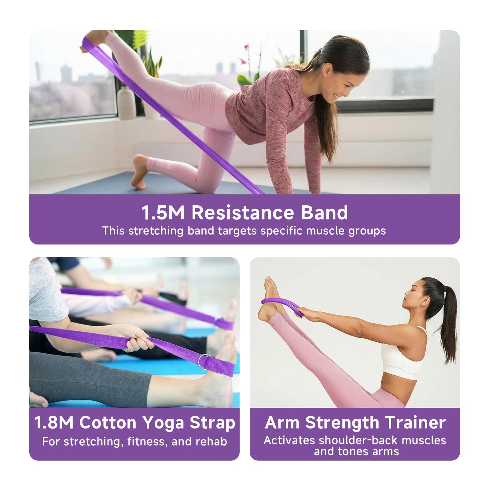 Pilates Ring Set, Pilates Ring für Frauen, Widerstandsring mit Doppelgriff für Beine, Arme, für Gewichtsverlust, Straffung, Widerstandsbändern, 25 cm Yoga-Ball für Frauen