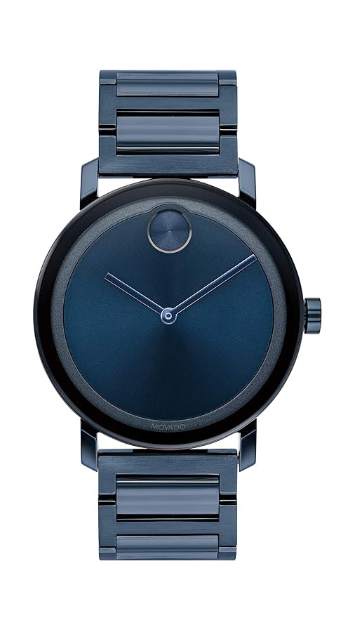 MOVADO モバード 腕時計 ブルー文字盤 ステンレス メンズ スイス製 中古】 モバード Movado SS 腕時計 ミュージアム・ウォッチ