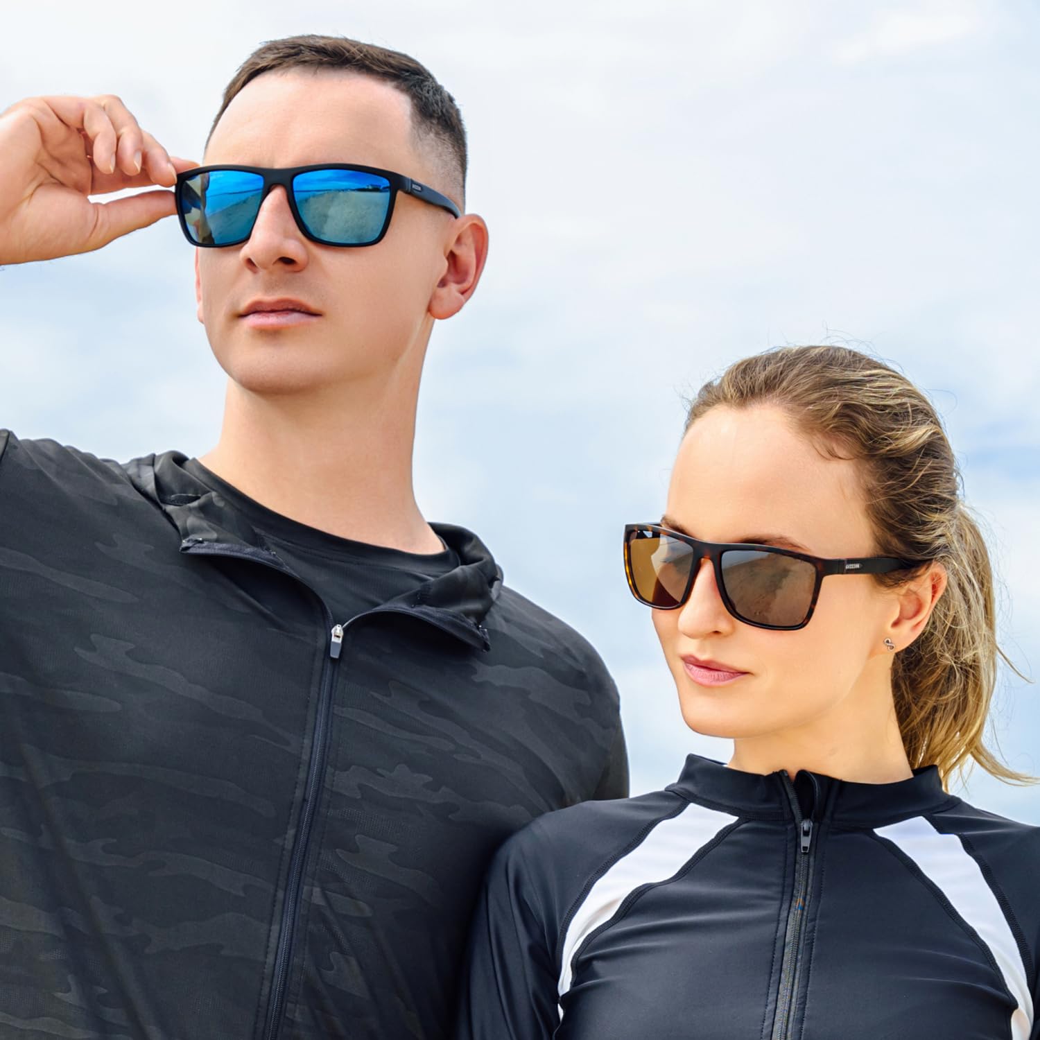 GVISION Okulary sportowe dla kobiet mężczyzn spolaryzowane wędkarstwo jazda golf kwadrat ochrona UV400