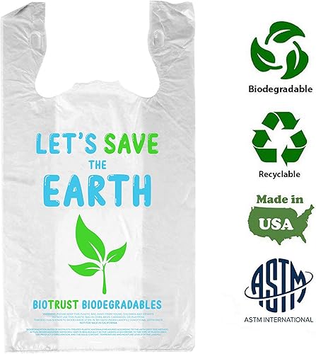 Miniatura 2 de Bolsas de agradecimiento biodegradables  500 unidades  a granel  Extra gruesas, fuertes, reciclables y reutilizables  Bolsas de compras 100%
