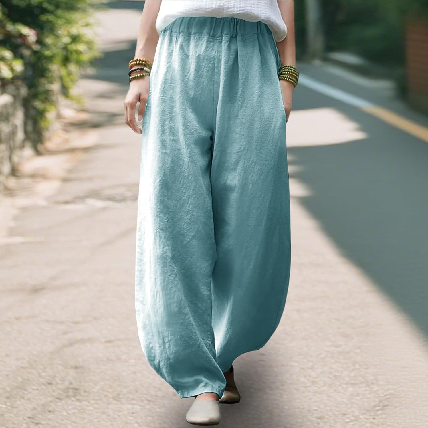 Women Pants Casual Breathable Lightweight Pants with Pockets Comfy Fit Work Trousers for Women Streetwear - Image 2