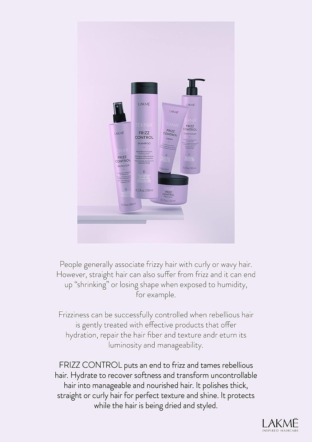 LAKMÉ Teknia Frizz Control Leave In Conditioner, Anti Frizz Conditioner for Frizzy or Curly Hair