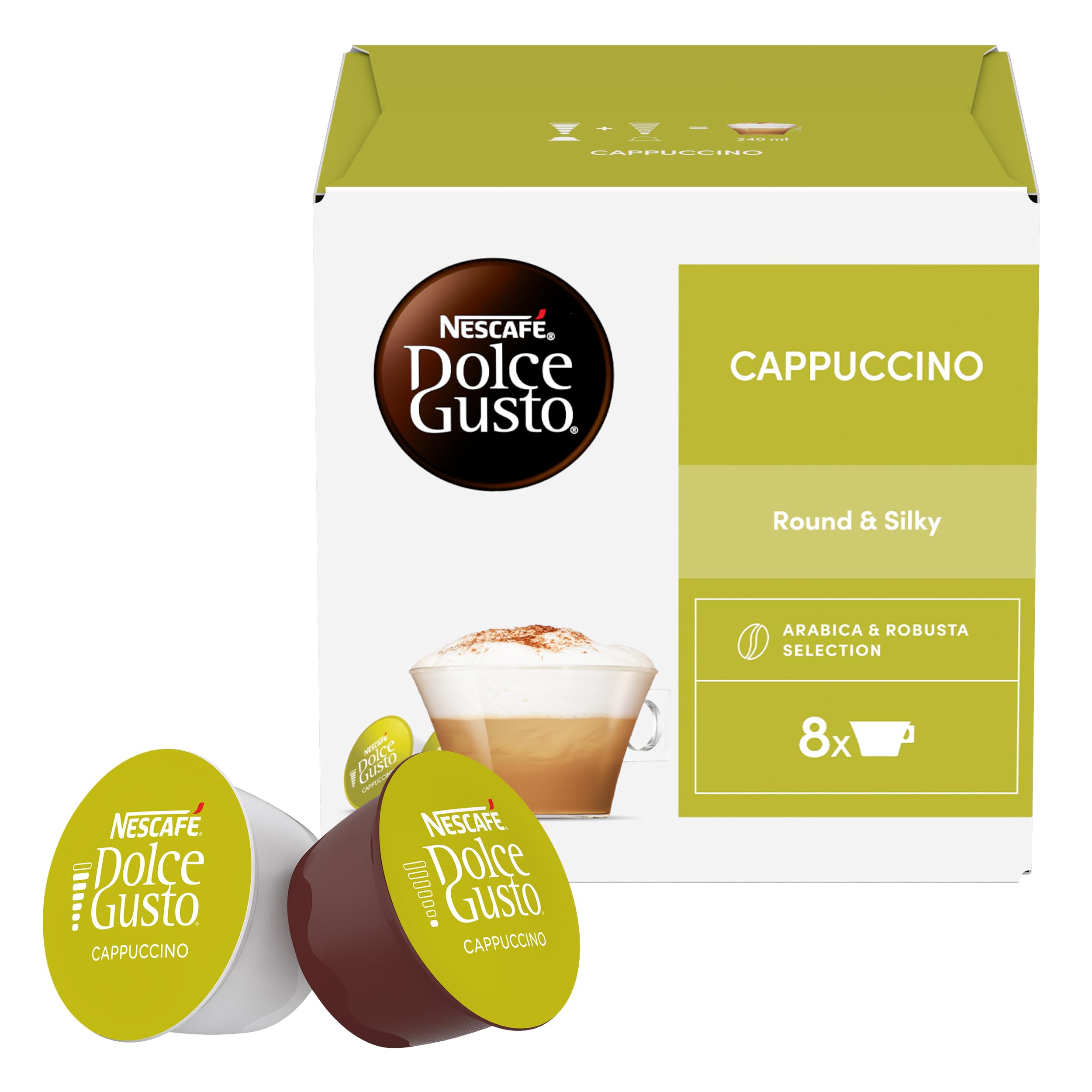 NESCAFÉ DOLCE GUSTO Cappuccino Latte e Caffè, 6 Confezioni da 16 Capsule (96 Capsule Compatibili Nescafé Dolce Gusto)