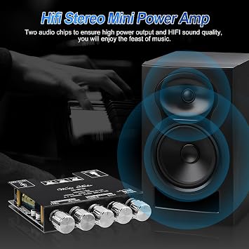 Bluetooth 5.0 Audio Amplifier Board, ZK-MT21 2.1 Channel 50W X 2 +100W Mini Subwoofer Power Amp HiFi Digital Audio Amp Module for Home Speakers (20-100W, 4-8), DC 12-24V, BT AUX Input