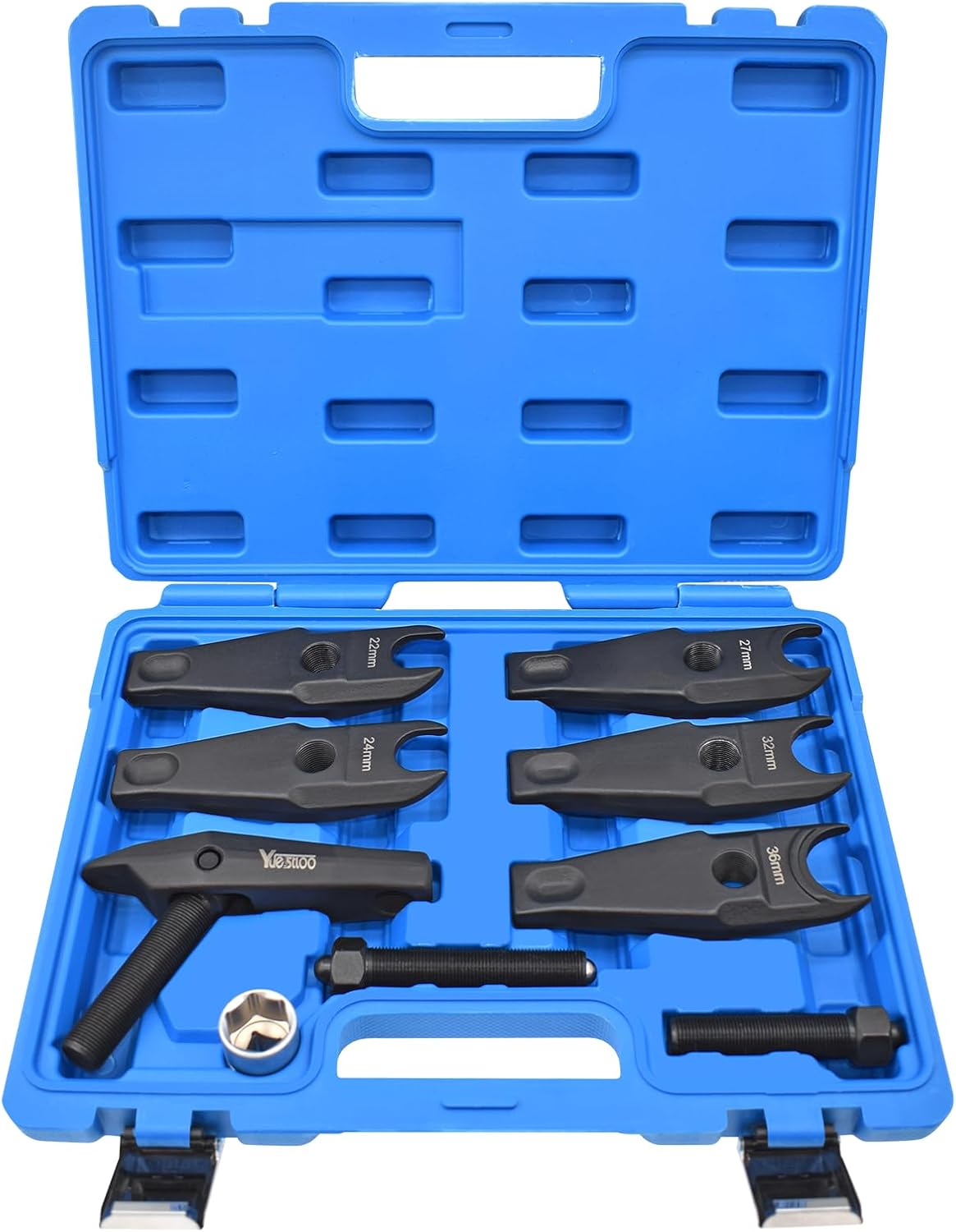 9 PCS Ball Joint Separator Tool Kit, Heavy Duty Steel Control Arms Steering Knuckles Tie Rod Ends Remover Tool 22mm 24mm 27mm 32mm 36mm, Compatible with Benz BMW Land Rover