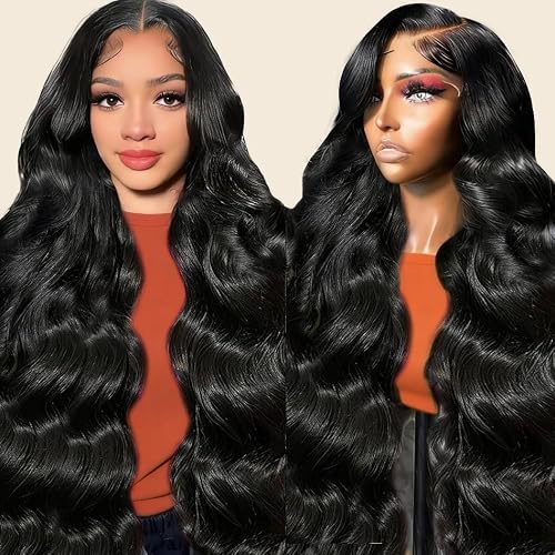 Kkioor 24 Inch Body Wave Lace Front Wigs Human Hair Pre Plucked 200 Density Huma
