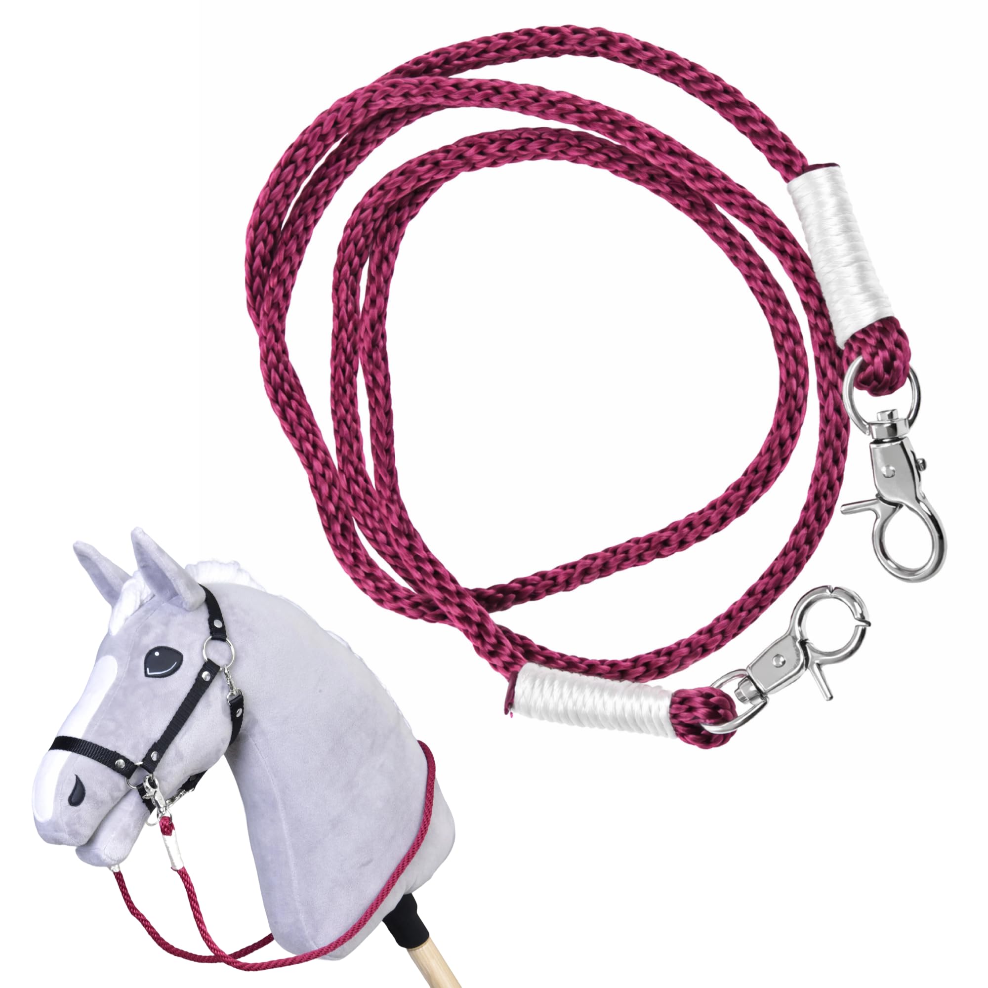 LarDen Hobby Horse Accessoires – Rênes | Czi-Czi (rouge) | Fabriqué à la main | Cheval à bataille, cheval de loisirs, cheval de jeu, cheval d'équitation pour enfants | Jouet, cadeau