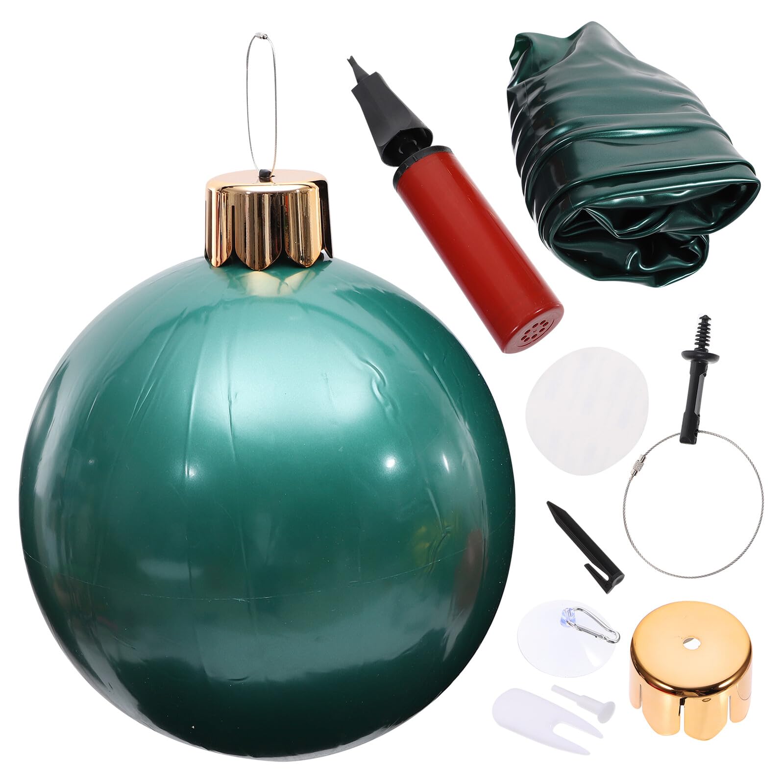 Boule de Noël Gonflable 75 CM Verte Homoyoyo Décoration Extérieure Imperméable