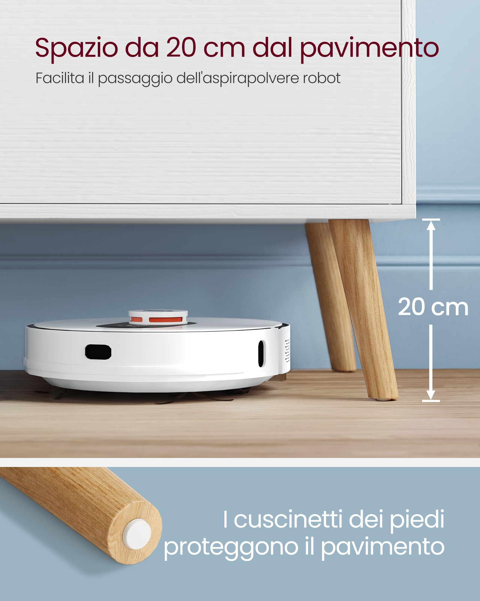 VASAGLE Mobile TV, Armadietto Stand TV, per TV fino a 55 Pollici, Porta TV Lungo 120 cm, Centro di Intrattenimento, Metà del Secolo Moderno per Soggiorno, Camera da Letto, Bianco LTV120T46