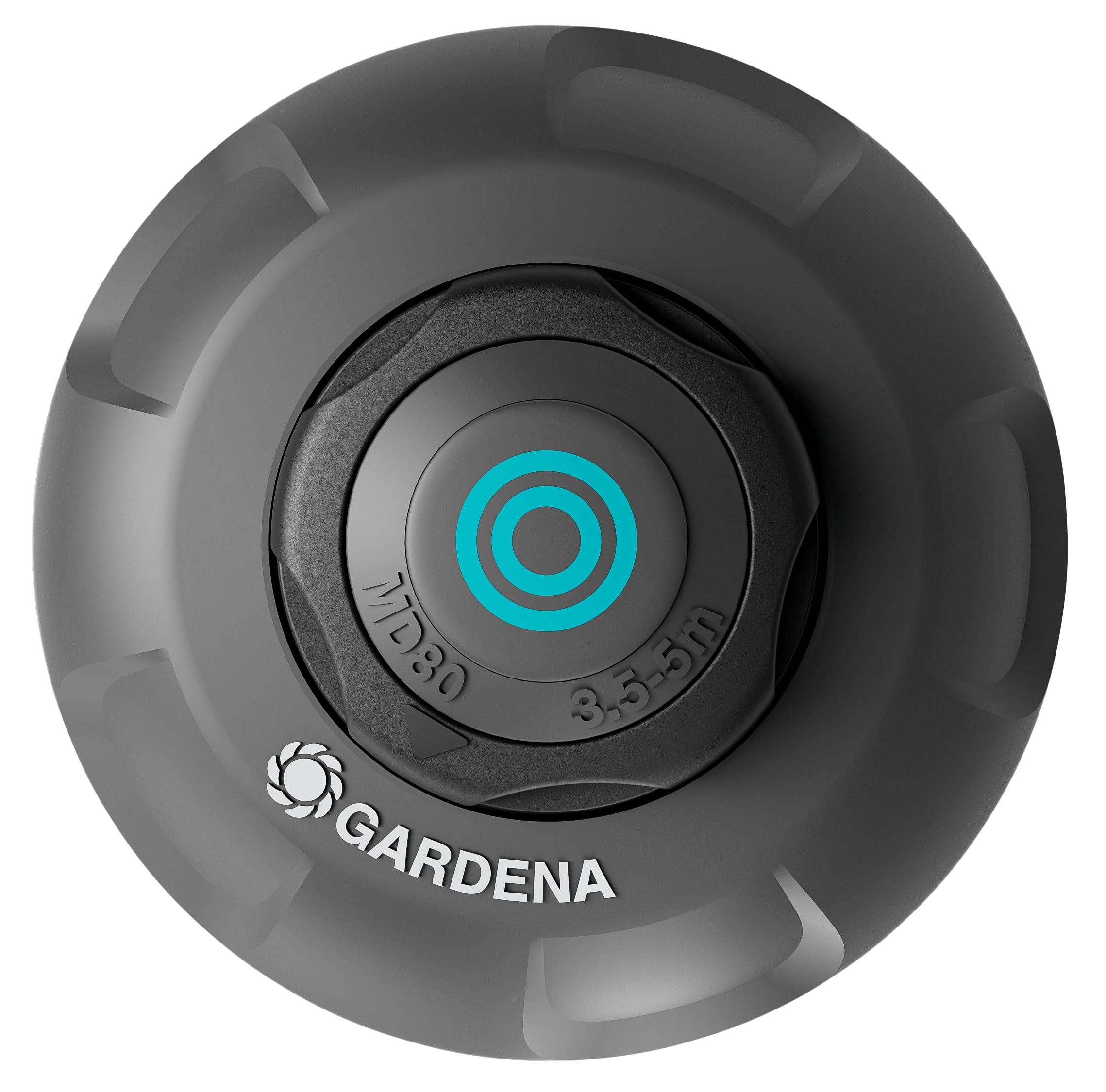 Gardena Sistema aspersores emergentes MD80: Sistema de riego emergente para céspedes medianos de hasta 80 m², Alcance de 3,5-5 m, con Boquilla giratoria, Rosca Interior de 1/2 pulg. (8232-20)