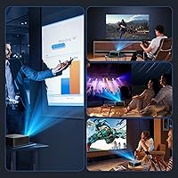 Vista 8 de [Enfoque eléctrico/Keystone automático] Proyector con WiFi y Bluetooth, soporte nativo 1080P 4K para proyectores de cine al aire libre con pantalla