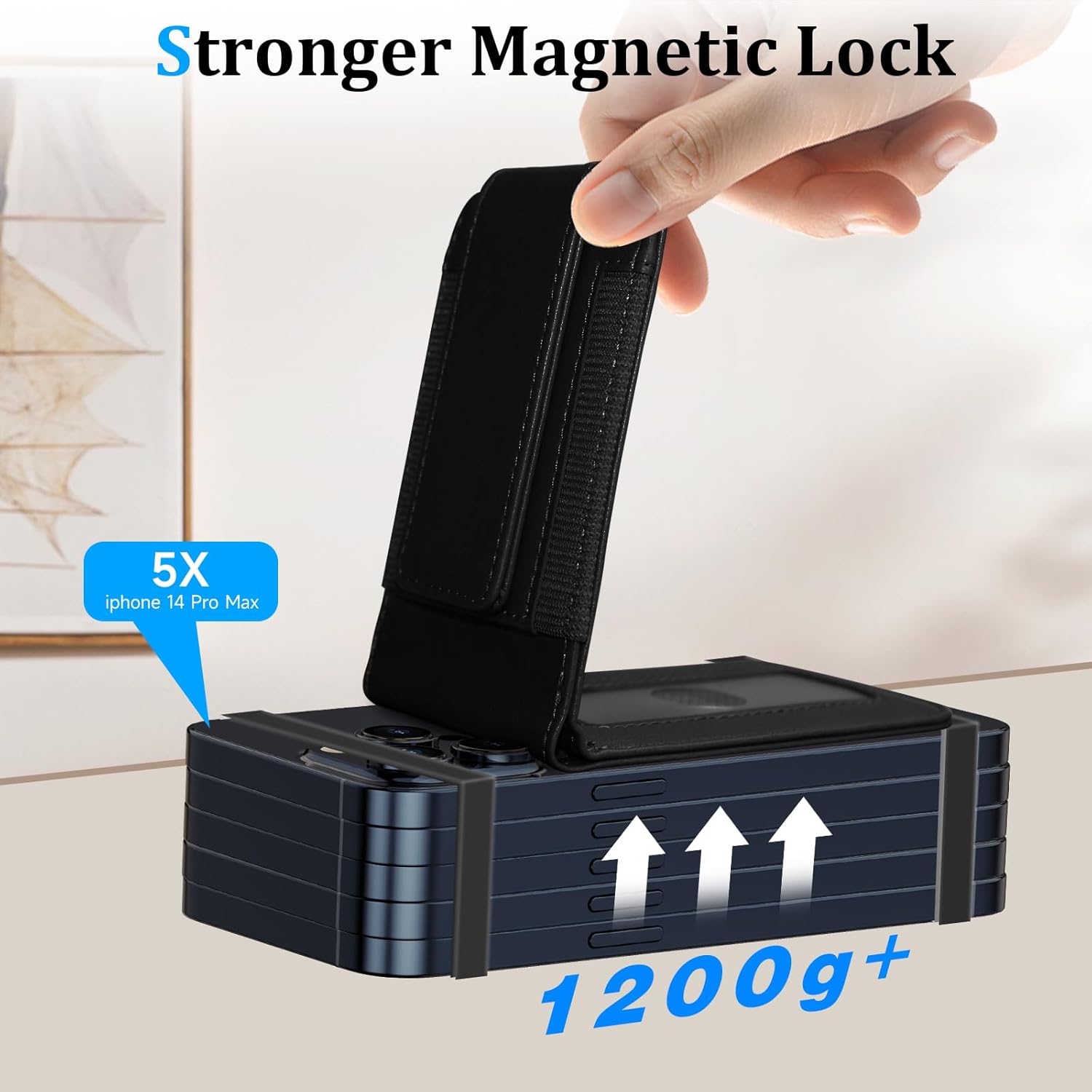 for MagSafe Wallet, Magnetic Phone Wallet with Adjustable Stand & Money Clip, Detachable Magnetic Wallet for iPhone 16/15/14/13/12 Pro Max Plus, 10+ Cards Holder - Image 2