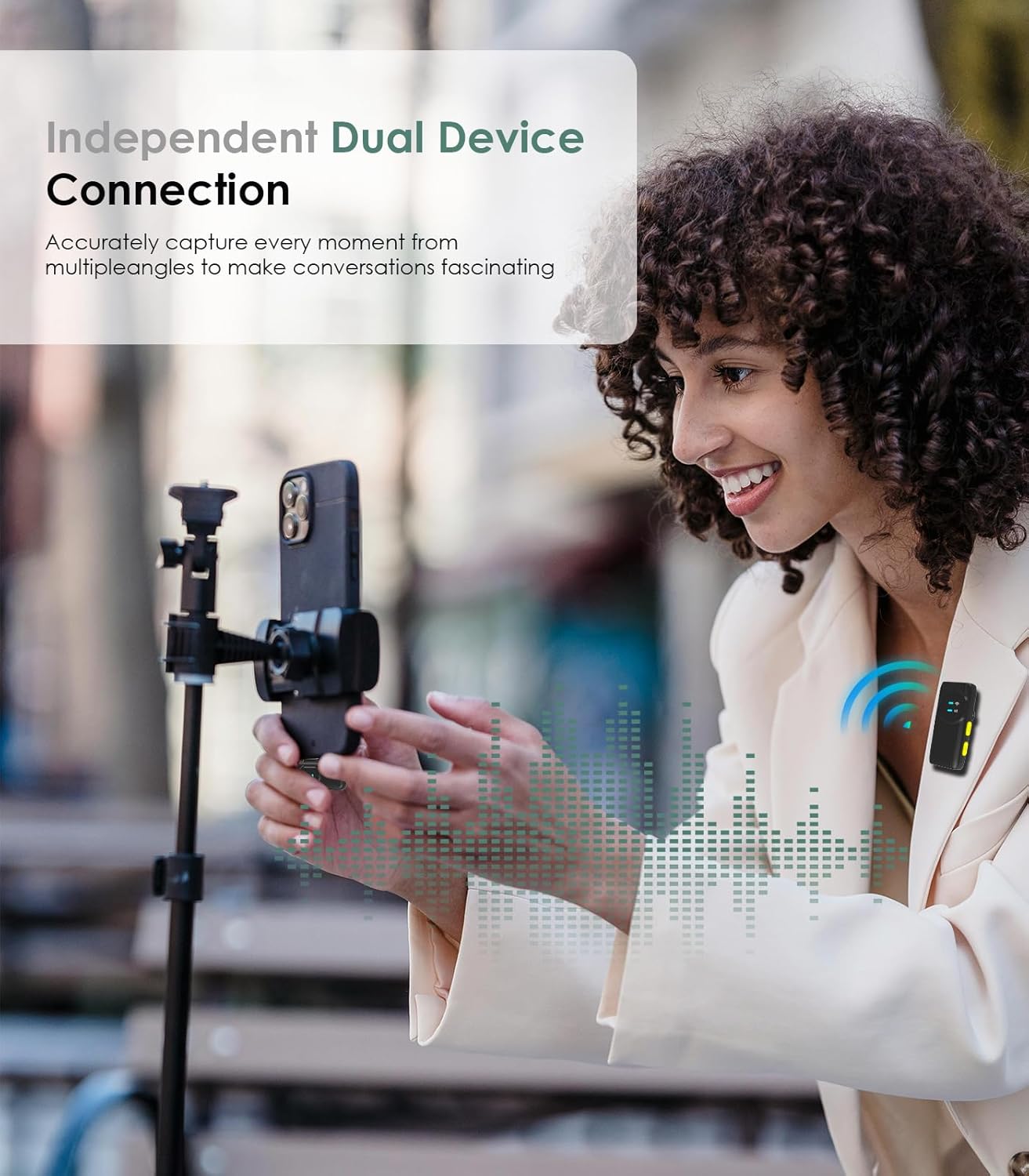 wedaniya Wireless Lavalier Lapel Microphone for iPhone iPad: 1 Clip on Microphones for Phone Video Recording (1 Pcs Black Mic)