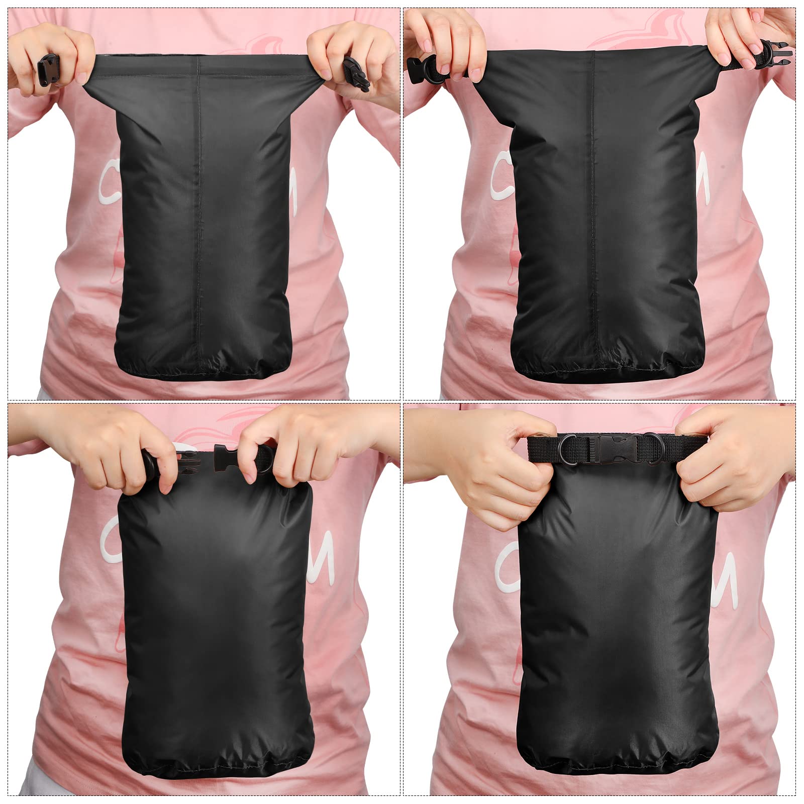 Shappy 6 Sacs Étanches Sac à Sec Ensemble Combiné de Sacs Étanches Légers Hermétiques avec Capacité de 20 L 15 L 10 L 8 L 5 L 3 L et Bretelle Longue Réglable pour Kayak Bateau